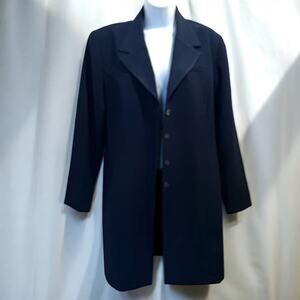 Lois Snyder Danni Max 2 Piece Navy Pant Suit Womens Sz 12 Career Office Retro